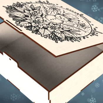 Intra απο ξύλο plywood 3mm-4mm πάχος – Τετράγωνο κουτί δώρου για την περίοδο των Χριστουγέννων Δίασταση  20x20 cm INTRAFABR-109675657 - Image 2