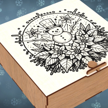 Intra απο ξύλο plywood 3mm-4mm πάχος – Τετράγωνο κουτί δώρου για την περίοδο των Χριστουγέννων Δίασταση  20x20 cm INTRAFABR-109675657 - Image 3