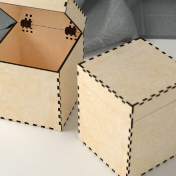 Intra απο ξύλο plywood 3mm-4mm πάχος – Τετράγωνο αρθρωτό κουτί Δίασταση  20x20 cm INTRAFABR-25548210 - Image 3