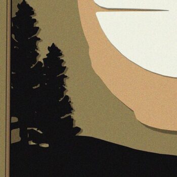 Intra απο ξύλο plywood 3mm-4mm πάχος – Αρχείο αποκοπής ρετρό τοπίο με τετράγωνο στρώμα Δίασταση 20x20 cm INTRAFABR-35670975 - Image 4