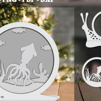 Intra απο ξύλο plywood 3mm-4mm πάχος – Squd 3D Papercut Design Δίασταση  40x30 cm INTRAFABR-92283619 - Image 1