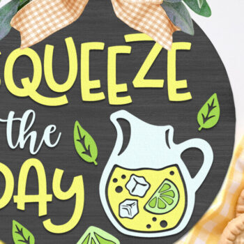 Intra απο ξύλο plywood 3mm-4mm πάχος – Squeeze the Day, Summer Door Sign Δίασταση  40x30 cm INTRAFABR-118292347 - Image 1