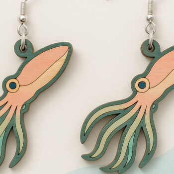 Intra απο ξύλο plywood 3mm-4mm πάχος – Σκουλαρίκια με λέιζερ Δίασταση  5x5 cm INTRAFABR-123757195 - Image 1