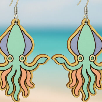 Intra απο ξύλο plywood 3mm-4mm πάχος – Σκουλαρίκια Sea Design Δίασταση  5x5 cm INTRAFABR-123757306 - Image 1