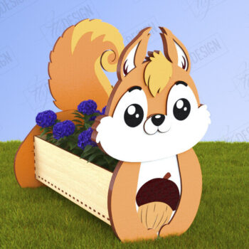 Intra απο ξύλο plywood 3mm-4mm πάχος – Squirrel Flower Stand | Κήπος Δίασταση  20x20 cm INTRAFABR-120427613 - Image 1