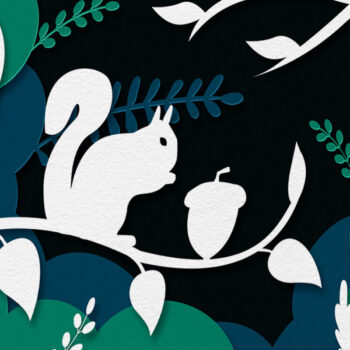 Intra απο ξύλο plywood 3mm-4mm πάχος – Squirrel Forest Shadow Box, 3D χαρτί Δίασταση  20x20 cm INTRAFABR-57913337 - Image 4