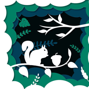 Intra απο ξύλο plywood 3mm-4mm πάχος – Squirrel Forest Shadow Box, 3D χαρτί Δίασταση  20x20 cm INTRAFABR-57913337 - Image 6