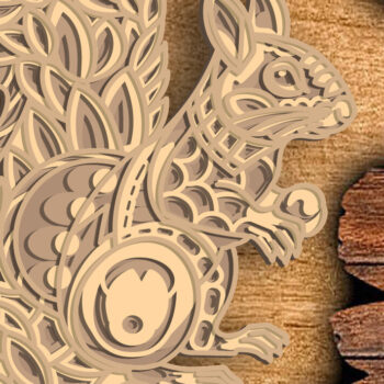 Intra απο ξύλο plywood 3mm-4mm πάχος – Αρχεία AI Squirrel / Multi Layer DXF Δίασταση  20x20 cm INTRAFABR-75122291 - Image 1