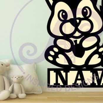 Intra απο ξύλο plywood 3mm-4mm πάχος – Αρχείο κοπής με λέιζερ Squirrel Name Sign Δίασταση  40x30 cm INTRAFABR-83182812 - Image 2