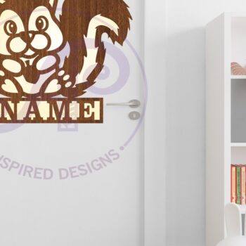 Intra απο ξύλο plywood 3mm-4mm πάχος – Αρχείο κοπής με λέιζερ Squirrel Name Sign Δίασταση  40x30 cm INTRAFABR-83182812 - Image 3