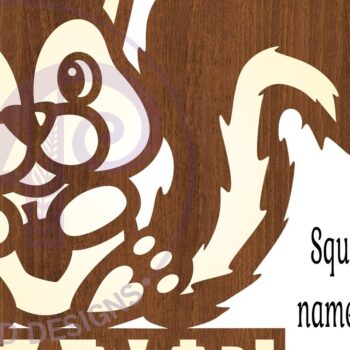 Intra απο ξύλο plywood 3mm-4mm πάχος – Αρχείο κοπής με λέιζερ Squirrel Name Sign Δίασταση  40x30 cm INTRAFABR-83182812 - Image 4