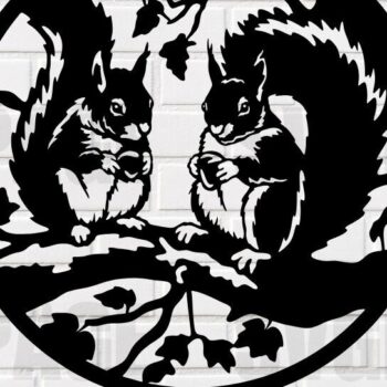 Intra απο ξύλο plywood 3mm-4mm πάχος – Squirrels in Tree File Δίασταση  20x20 cm INTRAFABR-115222483 - Image 1