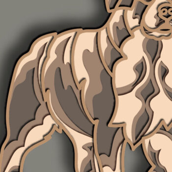 Intra απο ξύλο plywood 3mm-4mm πάχος – St Bernar Dog Multilayer/3D Layered Δίασταση  20x20 cm INTRAFABR-67067731 - Image 1