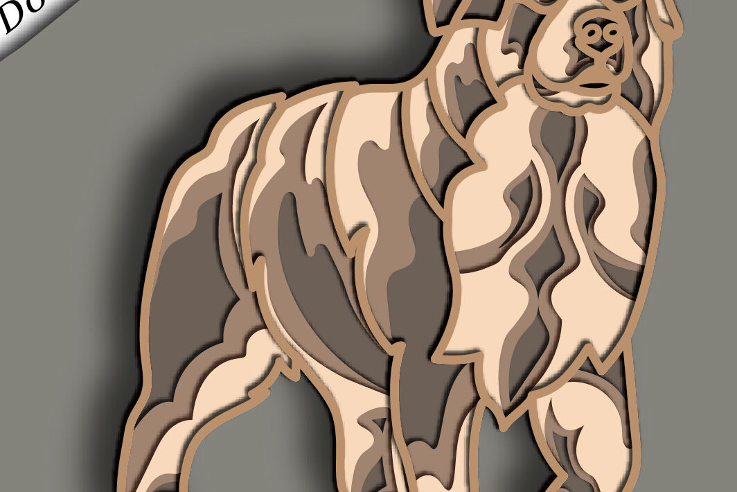 Intra απο ξύλο plywood 3mm-4mm πάχος – St Bernar Dog Multilayer/3D Layered Δίασταση  20x20 cm INTRAFABR-67067731