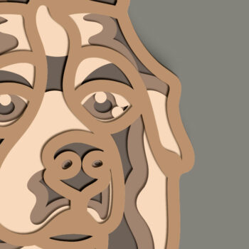 Intra απο ξύλο plywood 3mm-4mm πάχος – St Bernar Dog Multilayer/3D Layered Δίασταση  20x20 cm INTRAFABR-67067731 - Image 8