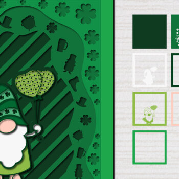 Intra απο ξύλο plywood 3mm-4mm πάχος – St. Patrick Gnome 3d Paper Cut Δίασταση  20x20 cm INTRAFABR-61782925 - Image 1
