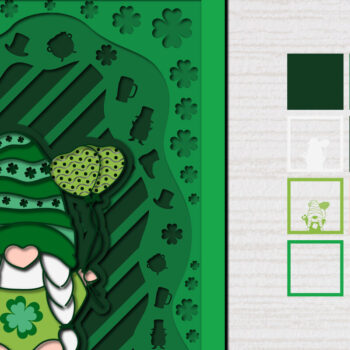 Intra απο ξύλο plywood 3mm-4mm πάχος – St. Patrick Gnome 3d Paper Cut Δίασταση  20x20 cm INTRAFABR-61782980 - Image 1