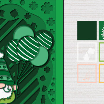 Intra απο ξύλο plywood 3mm-4mm πάχος – St. Patrick Gnome 3d Paper Cut Δίασταση  20x20 cm INTRAFABR-61783252 - Image 1