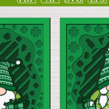 Intra απο ξύλο plywood 3mm-4mm πάχος – Προσφορά St. Patrick Gnome Bundle 3d Δίασταση  20x20 cm INTRAFABR-61783815 - Image 1