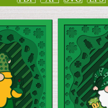 Intra απο ξύλο plywood 3mm-4mm πάχος – Προσφορά St. Patrick Gnome Bundle 3d Δίασταση  20x20 cm INTRAFABR-61783815 - Image 5