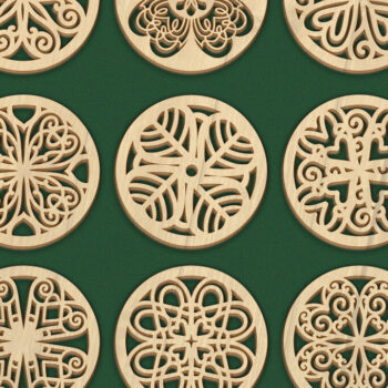 Intra απο ξύλο plywood 3mm-4mm πάχος – Σουβέρ κοπής με λέιζερ St Patricks 15 Δίασταση  20x20 cm INTRAFABR-60859227 - Image 1