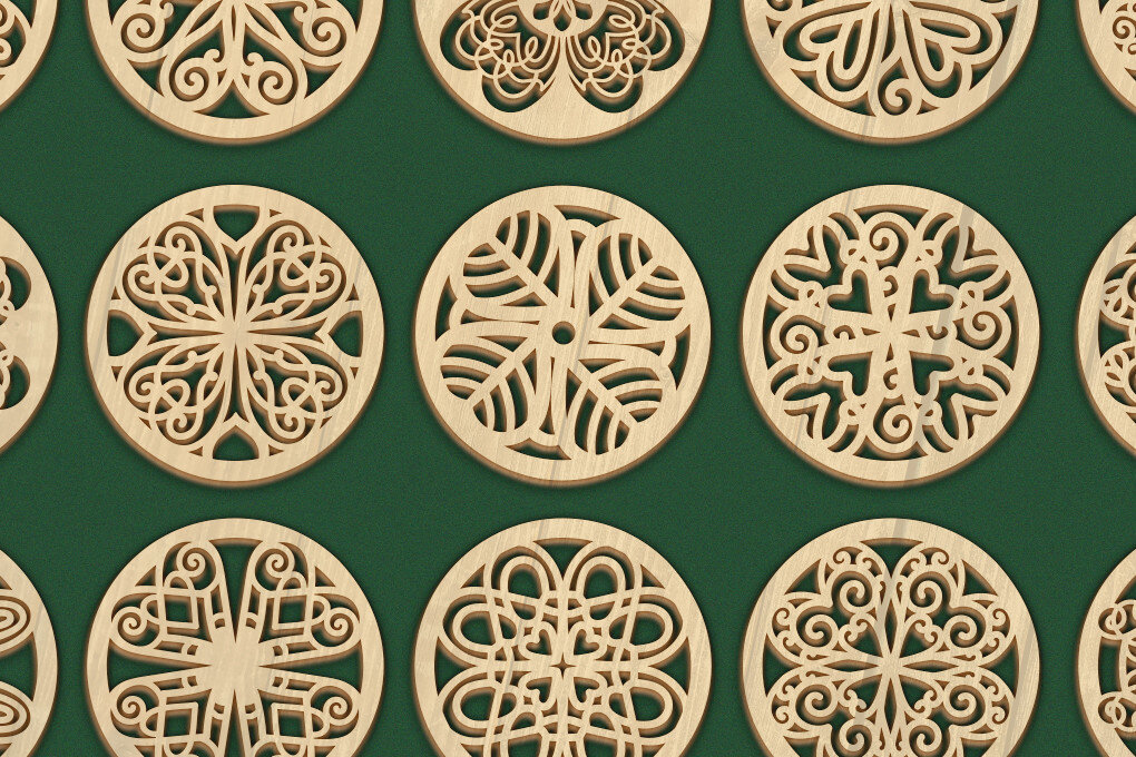 Intra απο ξύλο plywood 3mm-4mm πάχος – Σουβέρ κοπής με λέιζερ St Patricks 15 Δίασταση  20x20 cm INTRAFABR-60859227