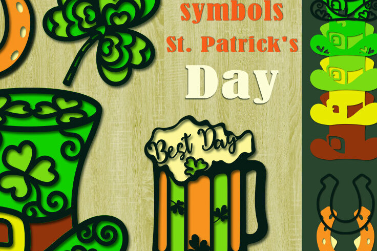 Intra απο ξύλο plywood 3mm-4mm πάχος – Αρχείο 3D του St. Patrick Δίασταση  20x20 cm INTRAFABR-25511268