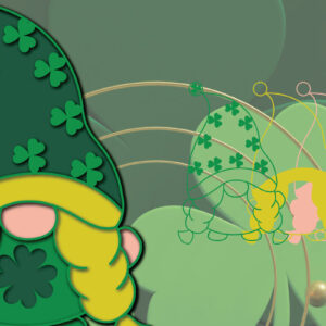 Intra απο ξύλο plywood 3mm-4mm πάχος – Ημέρα του Αγίου Πατρικίου 3d Gnome Paper Cut Δίασταση  20x20 cm INTRAFABR-23310116