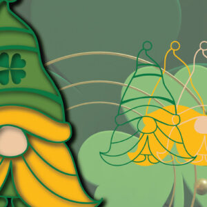 Intra απο ξύλο plywood 3mm-4mm πάχος – Ημέρα του Αγίου Πατρικίου 3d Gnome Paper Cut Δίασταση  20x20 cm INTRAFABR-23310122