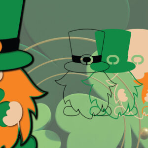 Intra απο ξύλο plywood 3mm-4mm πάχος – Ημέρα του Αγίου Πατρικίου 3d Gnome Paper Cut Δίασταση  20x20 cm INTRAFABR-23310076