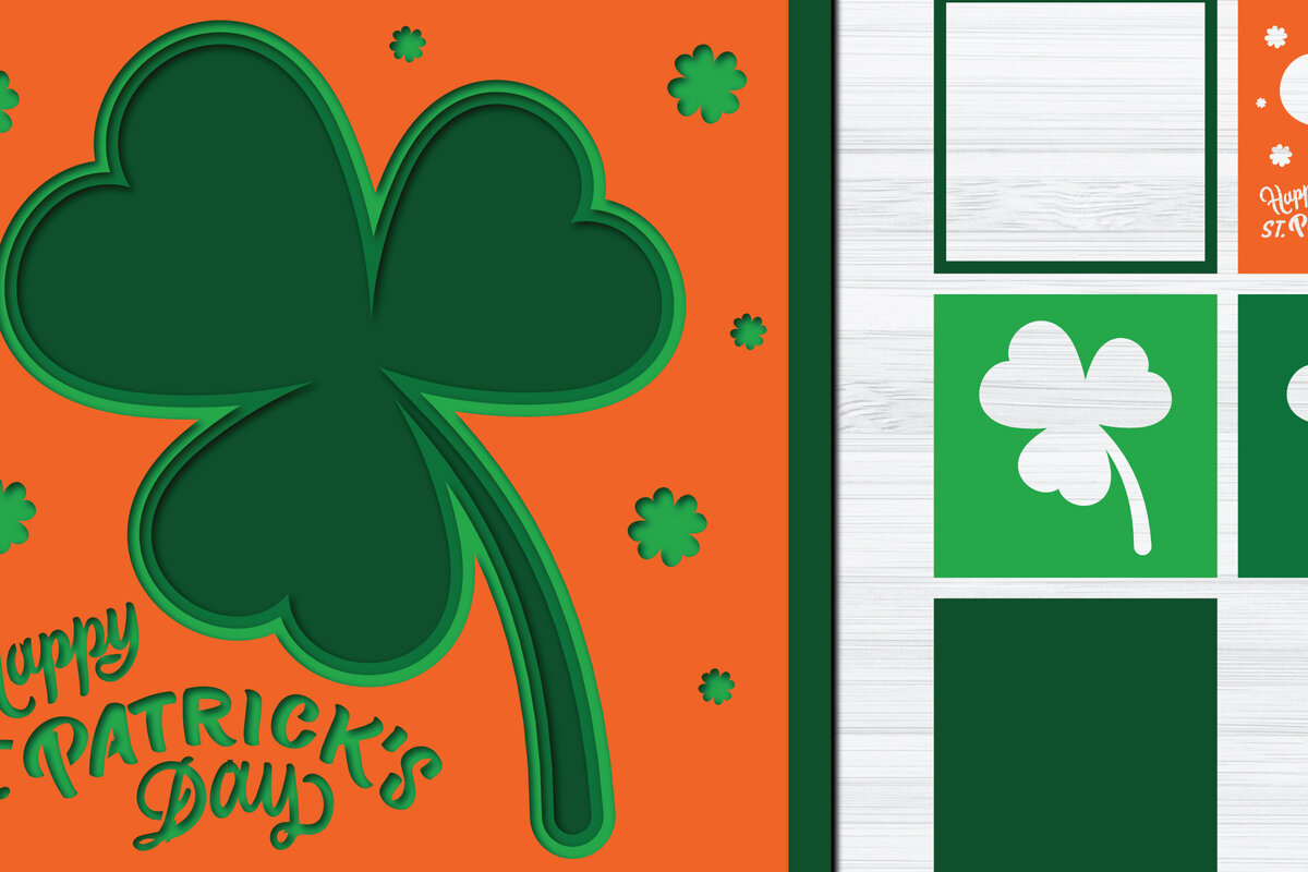 Intra απο ξύλο plywood 3mm-4mm πάχος – Τρισδιάστατη κοπή χαρτιού για την Ημέρα του Αγίου Πατρικίου Δίασταση  20x20 cm INTRAFABR-24684057