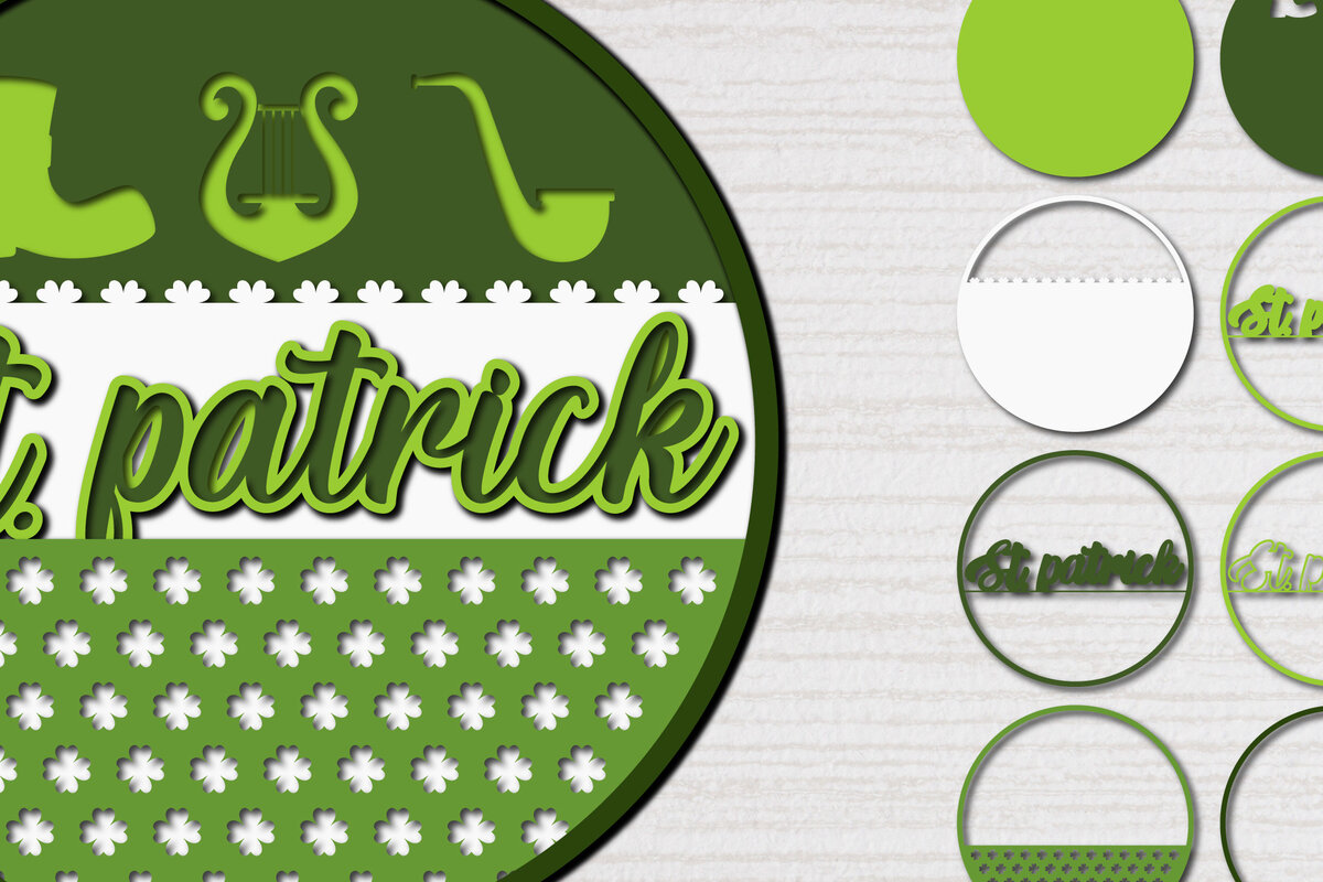 Intra απο ξύλο plywood 3mm-4mm πάχος – Ημέρα του Αγίου Πατρικίου 3d Paper cut Δίασταση  20x20 cm INTRAFABR-62226837