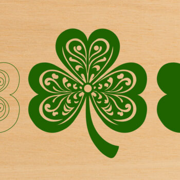 Intra απο ξύλο plywood 3mm-4mm πάχος –  κοπής με λέιζερ Clover St Patrick's Day Δίασταση  20x20 cm INTRAFABR-117805398 - Image 3
