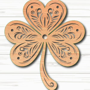 Intra απο ξύλο plywood 3mm-4mm πάχος – κοπής με λέιζερ Clover St Patrick's Day Δίασταση 20x20 cm INTRAFABR-117805411