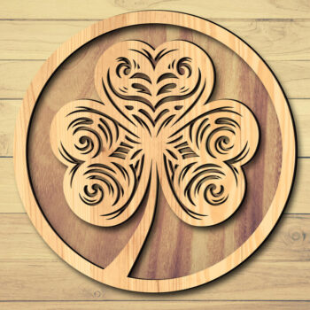 Intra απο ξύλο plywood 3mm-4mm πάχος –  κοπής με λέιζερ Clover St Patrick's Day Δίασταση  20x20 cm INTRAFABR-117805400 - Image 2