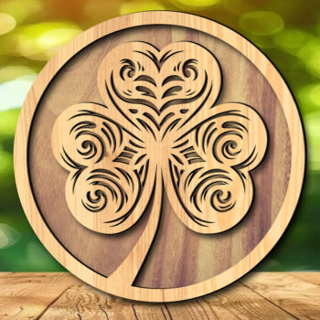 Intra απο ξύλο plywood 3mm-4mm πάχος –  κοπής με λέιζερ Clover St Patrick's Day Δίασταση  20x20 cm INTRAFABR-117805400 - Image 3