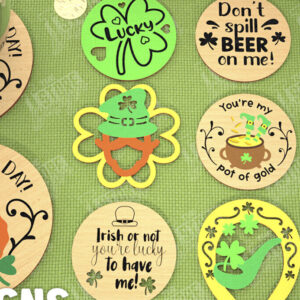 Intra απο ξύλο plywood 3mm-4mm πάχος – Πακέτο σουβέρ για την ημέρα του Αγίου Πατρικίου | CNC Δίασταση  20x20 cm INTRAFABR-115453808