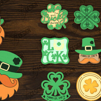 Intra απο ξύλο plywood 3mm-4mm πάχος – Πακέτο σουβέρ για την ημέρα του Αγίου Πατρικίου | CNC Δίασταση 20x20 cm INTRAFABR-115439686 - Image 1