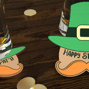 Intra απο ξύλο plywood 3mm-4mm πάχος – Πακέτο σουβέρ για την ημέρα του Αγίου Πατρικίου | CNC Δίασταση 20x20 cm INTRAFABR-115439686 - Image 2