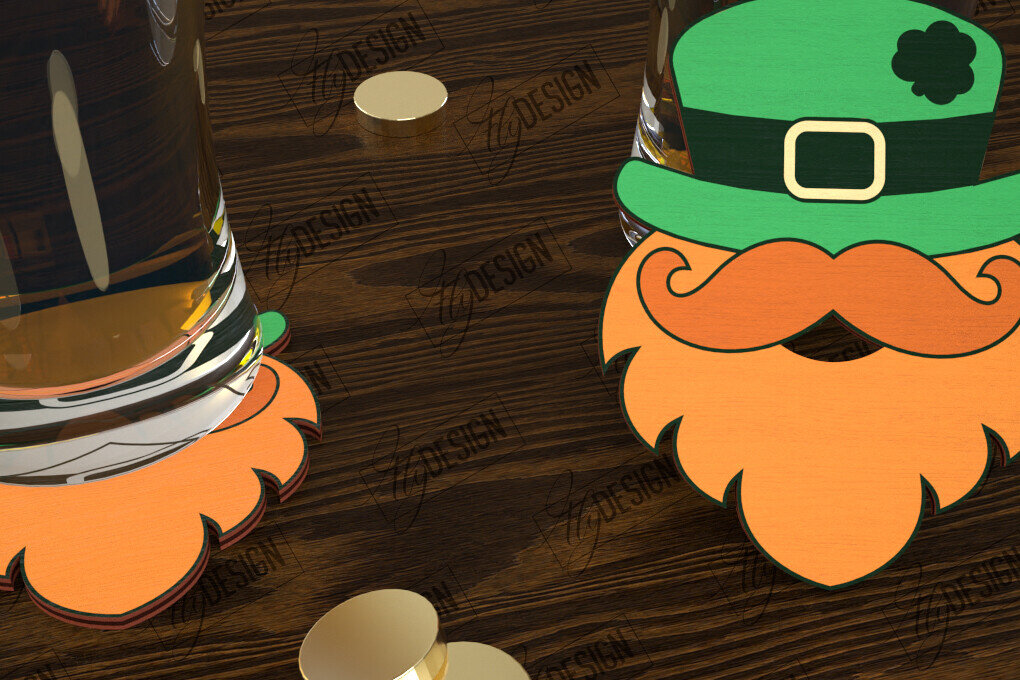 Intra απο ξύλο plywood 3mm-4mm πάχος – Σουβέρ για την ημέρα του Αγίου Πατρικίου | Κύπελλο σουβέρ Δίασταση  20x20 cm INTRAFABR-115439389