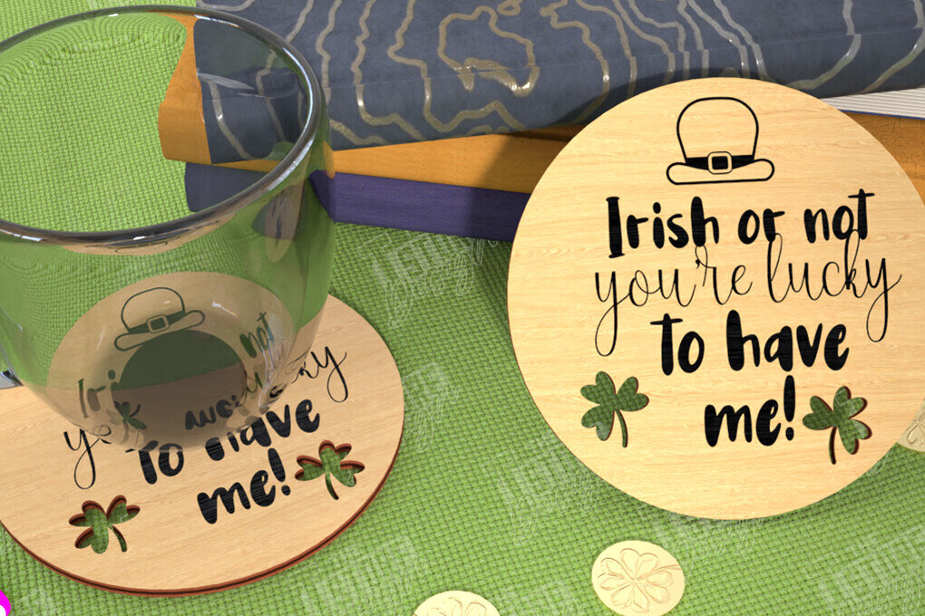 Intra απο ξύλο plywood 3mm-4mm πάχος – Σουβέρ για την ημέρα του Αγίου Πατρικίου | Κύπελλο σουβέρ Δίασταση  20x20 cm INTRAFABR-115453691