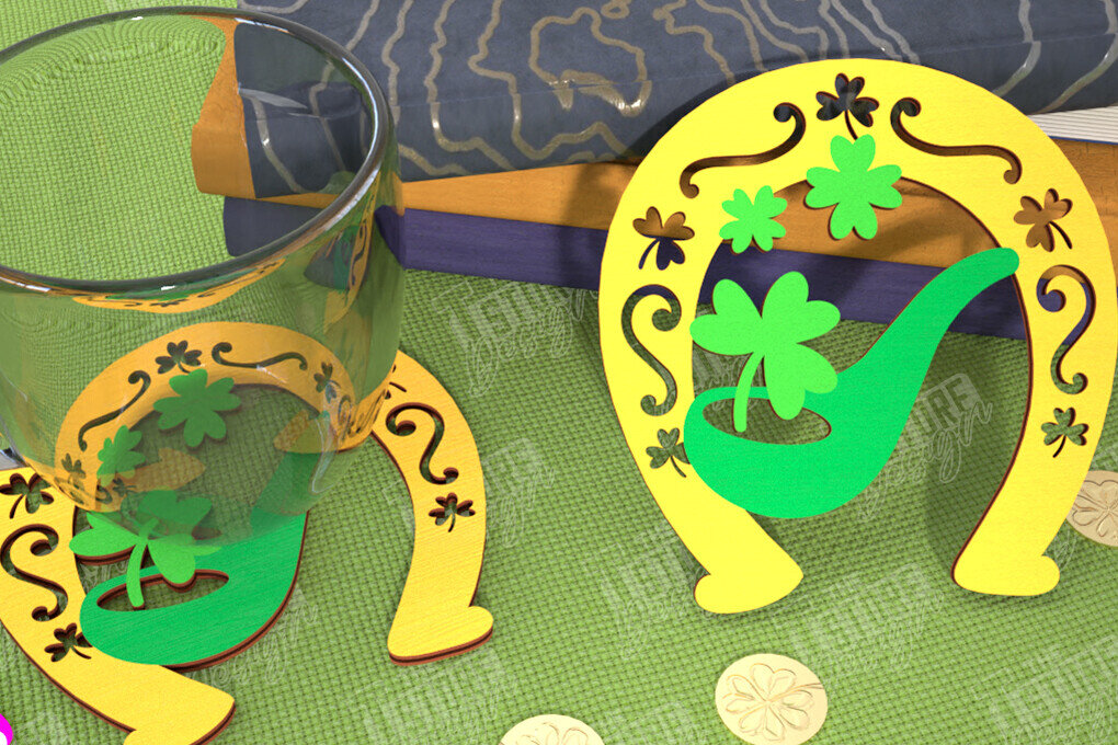 Intra απο ξύλο plywood 3mm-4mm πάχος – Σουβέρ για την ημέρα του Αγίου Πατρικίου | Κύπελλο σουβέρ Δίασταση  20x20 cm INTRAFABR-115453696
