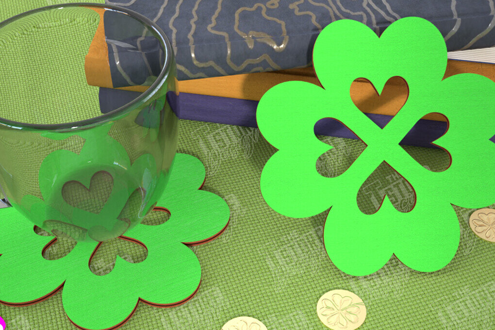 Intra απο ξύλο plywood 3mm-4mm πάχος – Σουβέρ για την ημέρα του Αγίου Πατρικίου | Κύπελλο σουβέρ Δίασταση  20x20 cm INTRAFABR-115453701