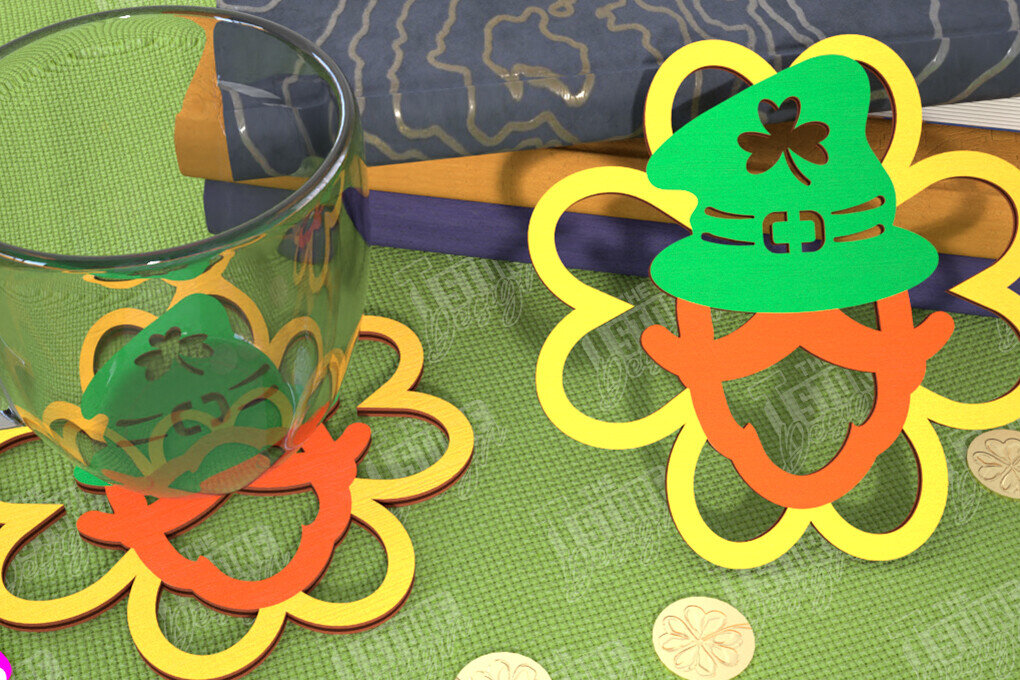 Intra απο ξύλο plywood 3mm-4mm πάχος – Σουβέρ για την ημέρα του Αγίου Πατρικίου | Κύπελλο σουβέρ Δίασταση  20x20 cm INTRAFABR-115453707