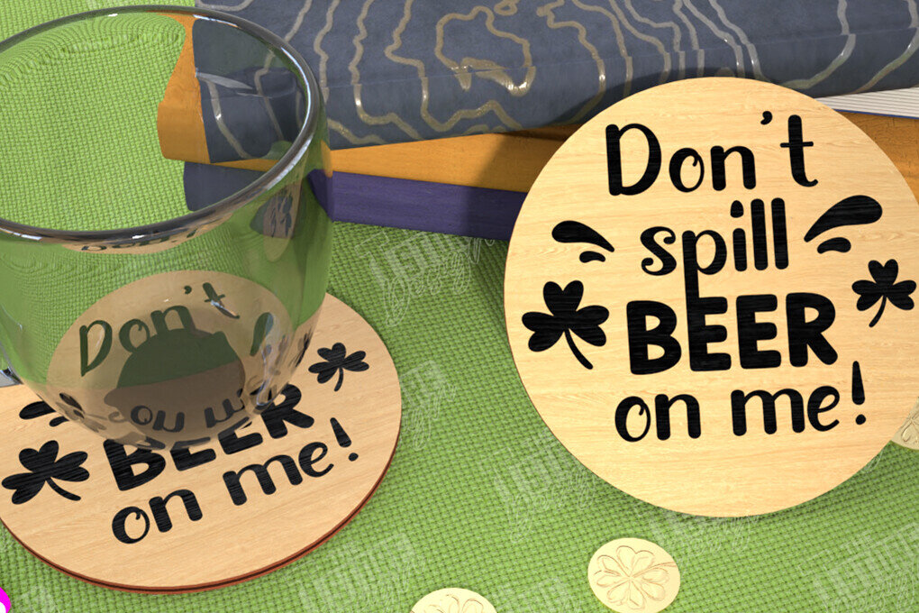 Intra απο ξύλο plywood 3mm-4mm πάχος – Σουβέρ για την ημέρα του Αγίου Πατρικίου | Κύπελλο σουβέρ Δίασταση  20x20 cm INTRAFABR-115453735