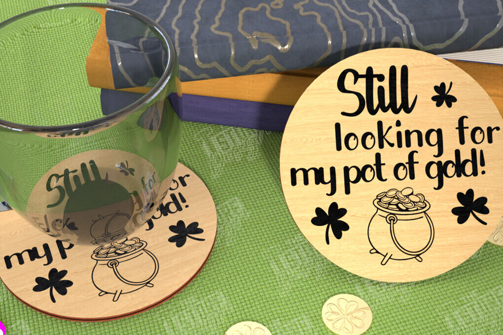 Intra απο ξύλο plywood 3mm-4mm πάχος – Σουβέρ για την ημέρα του Αγίου Πατρικίου | Κύπελλο σουβέρ Δίασταση  20x20 cm INTRAFABR-115453741