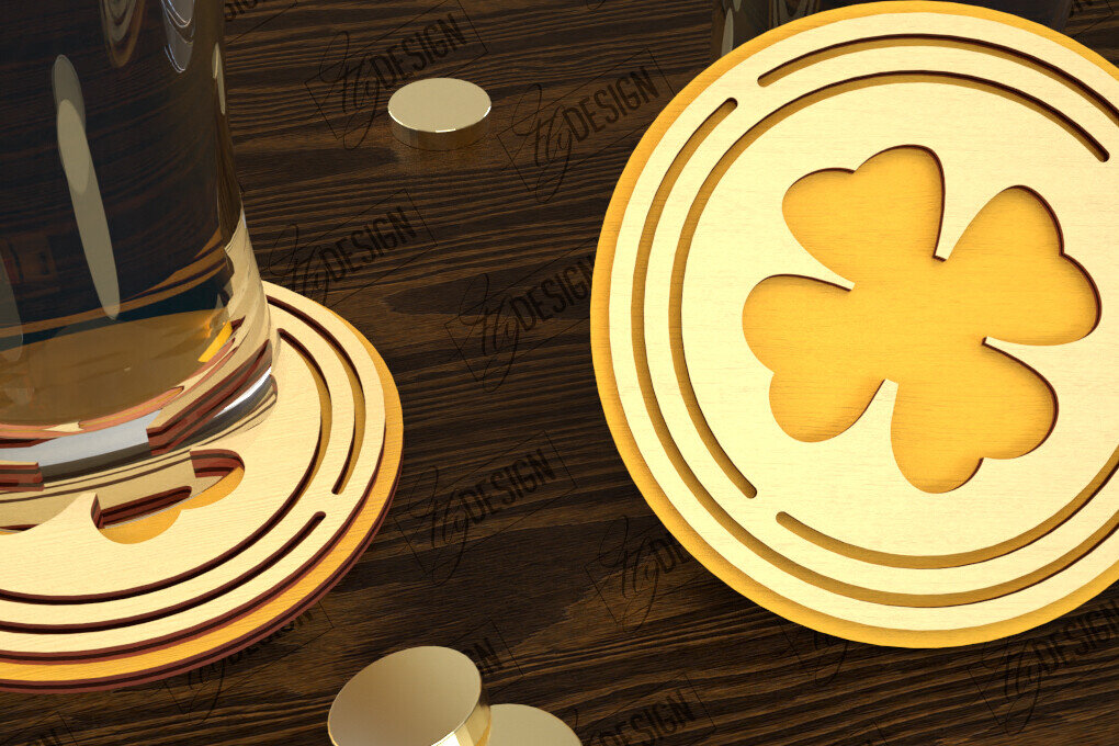 Intra απο ξύλο plywood 3mm-4mm πάχος – Σουβέρ για την ημέρα του Αγίου Πατρικίου | Κύπελλο σουβέρ Δίασταση  20x20 cm INTRAFABR-115439338