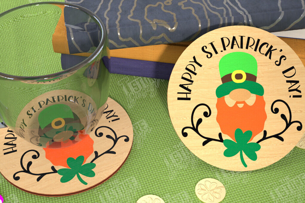 Intra απο ξύλο plywood 3mm-4mm πάχος – Σουβέρ για την ημέρα του Αγίου Πατρικίου | Κύπελλο σουβέρ Δίασταση  20x20 cm INTRAFABR-115453748