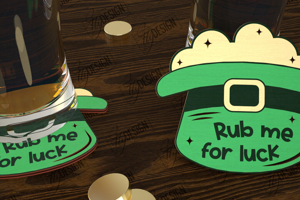 Intra απο ξύλο plywood 3mm-4mm πάχος – Σουβέρ για την ημέρα του Αγίου Πατρικίου | Κύπελλο σουβέρ Δίασταση  20x20 cm INTRAFABR-115439341