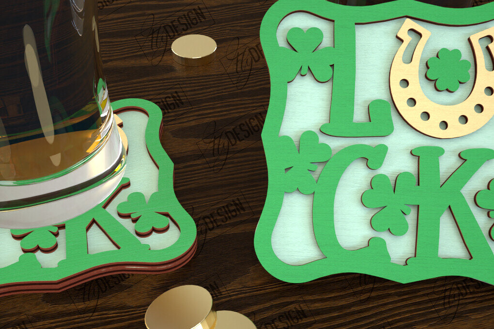 Intra απο ξύλο plywood 3mm-4mm πάχος – Σουβέρ για την ημέρα του Αγίου Πατρικίου | Κύπελλο σουβέρ Δίασταση  20x20 cm INTRAFABR-115439347